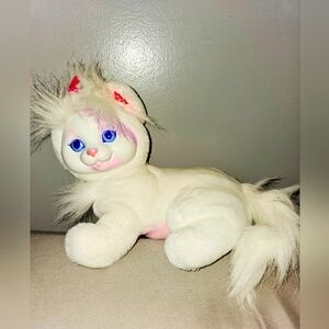Vintage 1993 Hasbro Kitty Surprise Pastel Pink White Cat Plush - No Kitten HTF